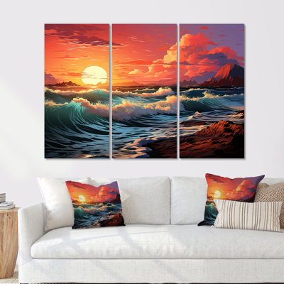 «Rainbow Beach Sunset», ensemble d'art mural océan