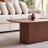 Wooden Rectangular Coffee Table with Solid Base-800982396