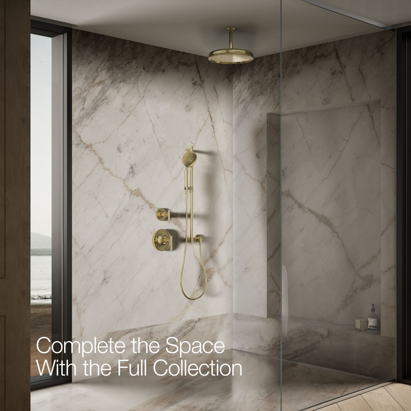 Rain Fixed Shower Head, Vibrant French Gold