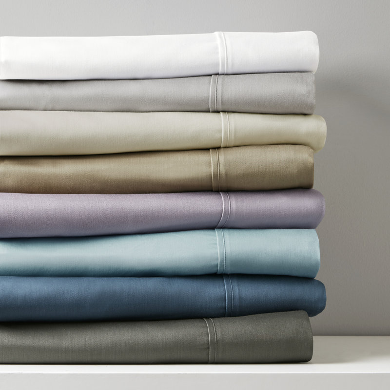Ensemble de draps en mélange de coton 800 fils, Ensemble de draps pour très grand lit + 1 drap-ho, Gris