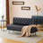 58.6" Black Button Tufted Waiting Room Bench Seating Office Benches