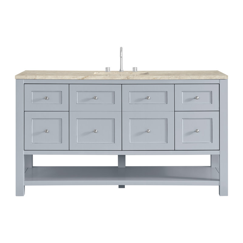 Breckenridge 60"W Single Vanity W/ Freepower Wireless Charger, Serenity Blue, Tajnar Eclos