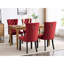 Chaises de salle à manger en velours bourgogne, de style luxueux, rivets décoratifs, fabrication en bois massif, sièges confortables 2 pièces bourgogne. Capitonnage contemporain, pieds robustes, éponge à rebond élevé,-477917546