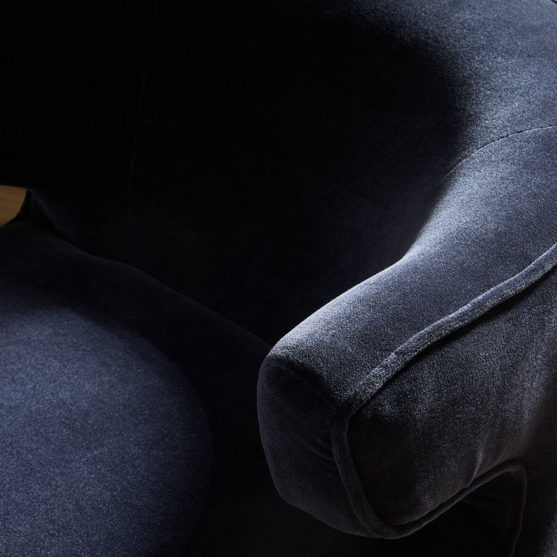 DOTTIE Swivel Barrel Chair, Blue 50% Viscose/50% Wool
