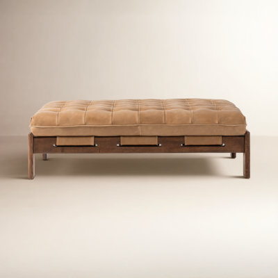 Bharkha 50" Genuine Leather Ottoman