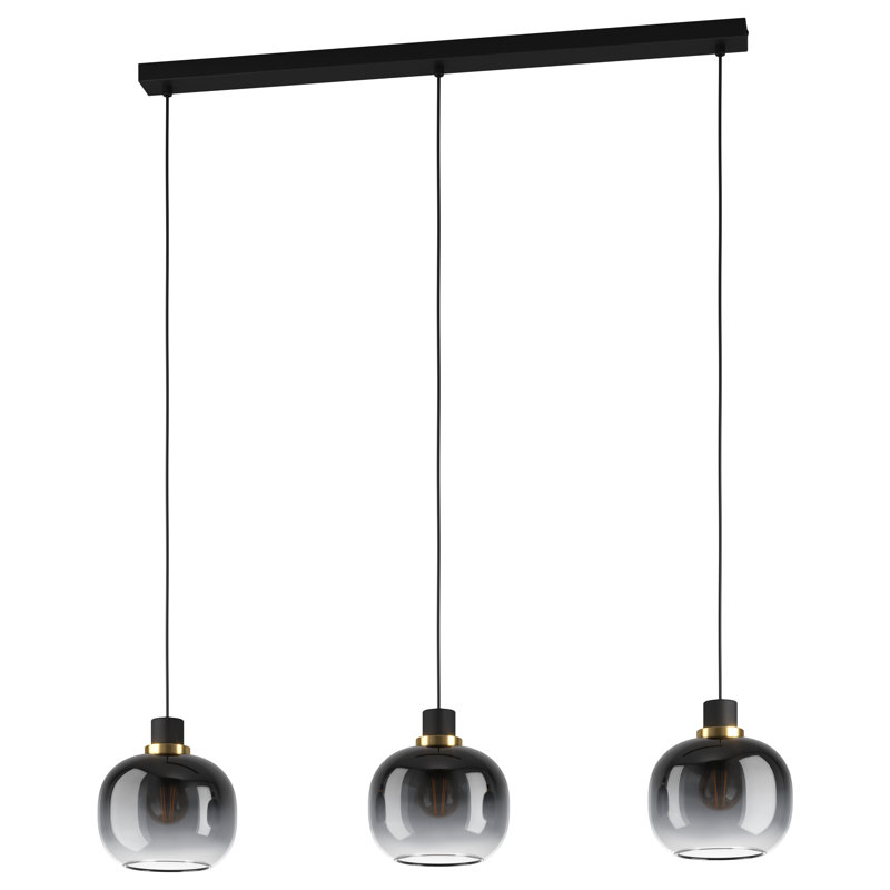 Laurent 3 - Light Kitchen Island Pendant, Black/Grey