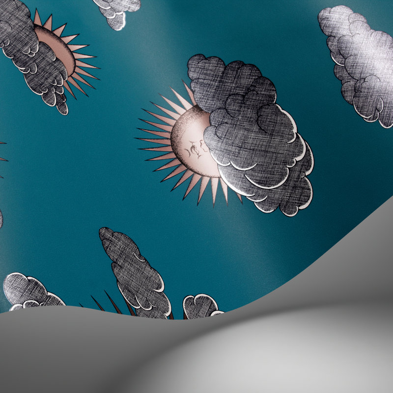 Soli e Nuvole Wallpaper Roll, Teal