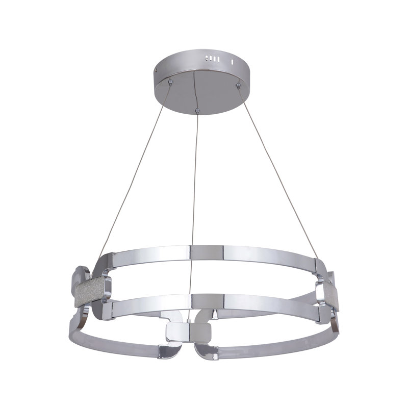 Luminaire suspendu géométrique 1 lumières unique Jessa, Chrome