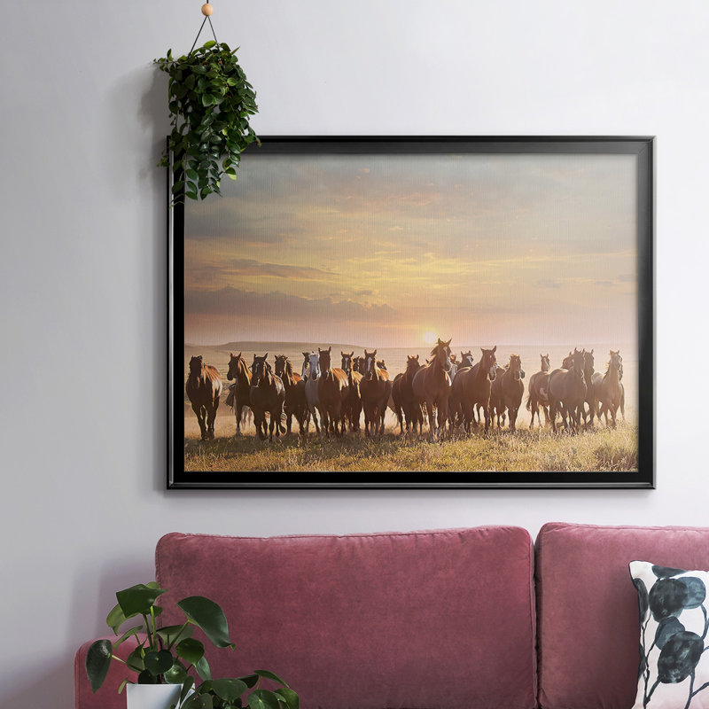 «Horse Motion I», reproduction sur toile, H 26 po x l 38 po x P 1,5 po, Noir