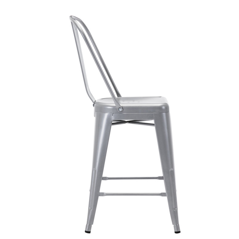 Tabouret de bar galvanisé Gainsborough, 24 po, Argent
