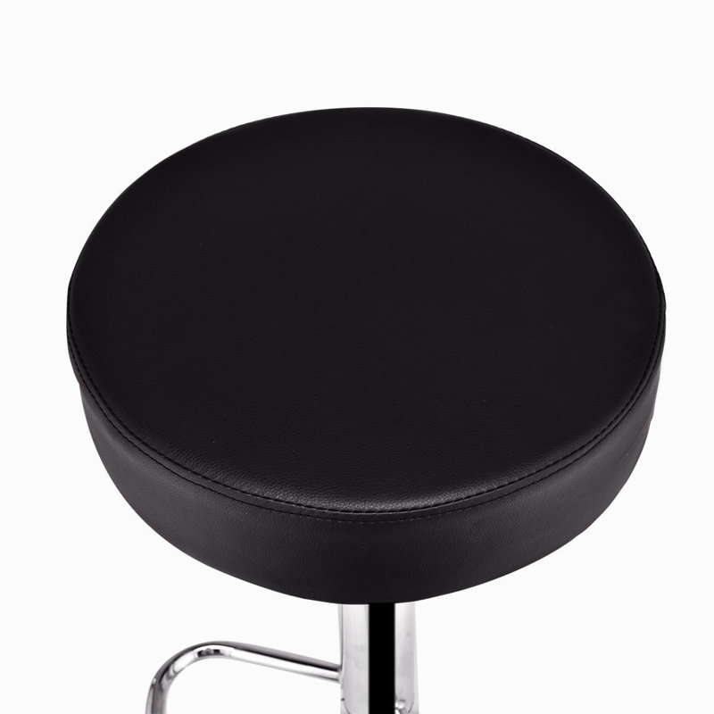 Swivel Upholstered Adjustable Height Counter Stool, Black, 2