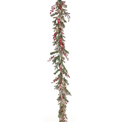 HGTV Home Collection Pre-Lit Frosted Traditions Garland