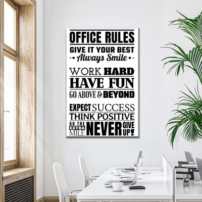 " Fun Office Rules Multi Panel Canvas Canvas Print " by HomeyNotes Studio