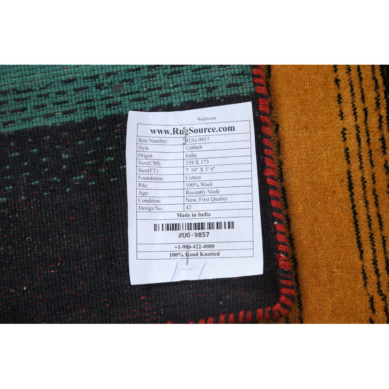One-of-a-Kind 5'8" X 7'10" New Age Wool Area Rug in Black