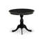 3 Piece Dining Table Set Contains 1 Dining Room Table and 2 Coffee Linen Fabric Dining Chairs Button Tufted Back with Nail Heads - Wire Brushed Black Finish-592942744-592942751-559233966