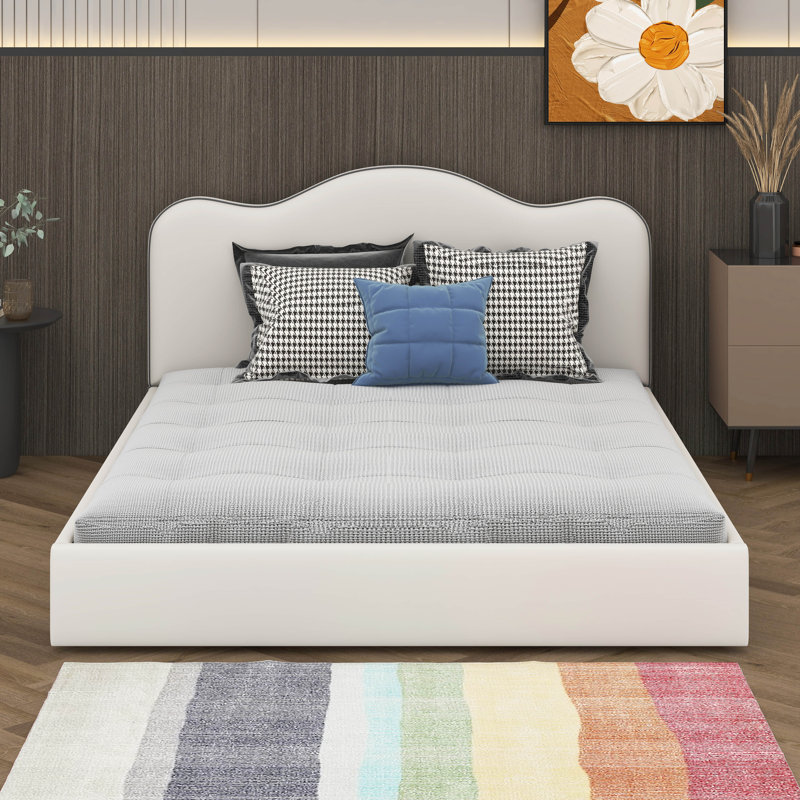 Lit plateforme tapissier, base de lit en velours Cloud, Grand lit