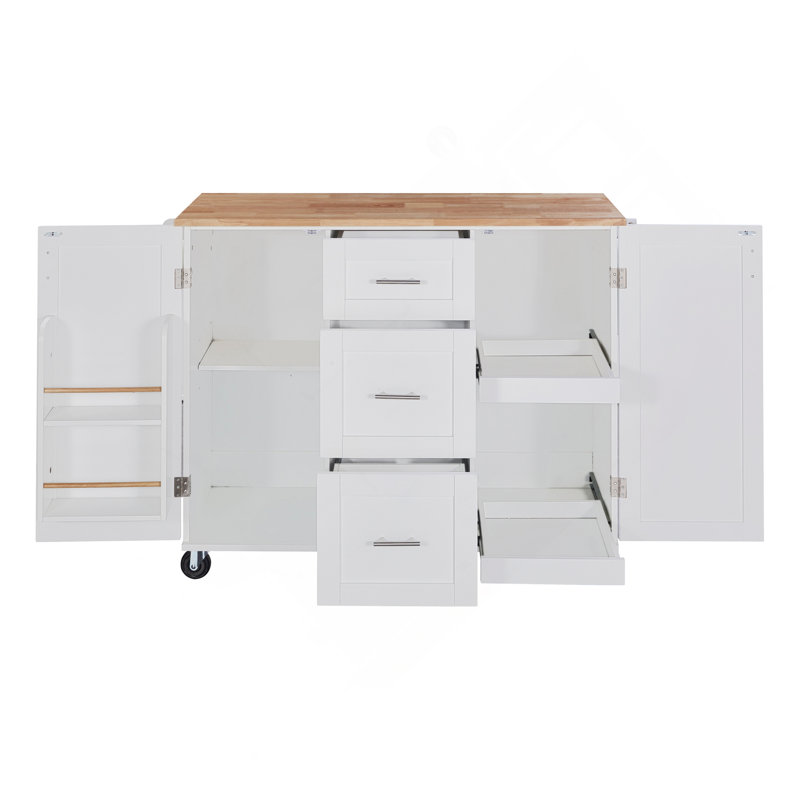 Îlot de cuisine polyvalent avec rangement abondant pour une cuisson efficace, Blanc