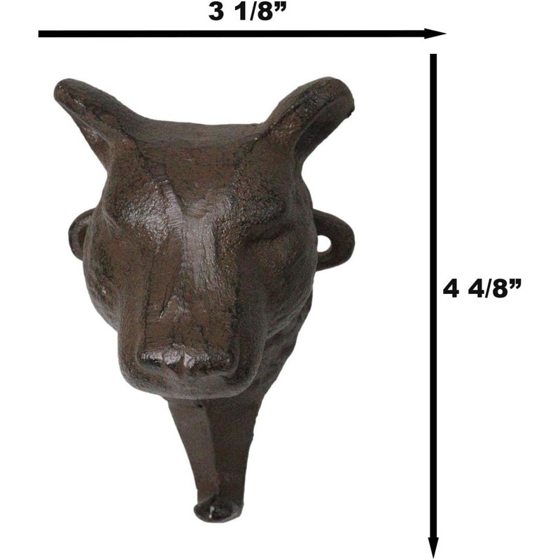 Pack Of 2 Cast Iron Rustic Forest Black Bear Wall Hook Sculptures For Coats Keys