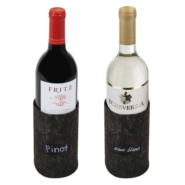 Latitude Run® Felt Wine Bottle Cozy With Chalkboard Labels (set Of 2 ...