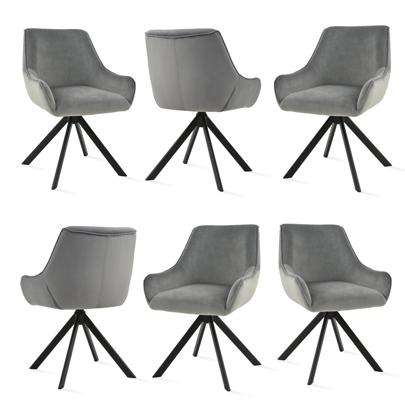 Gefjun 46cm H Upholstered Metal Armchair, Light Grey Velvet