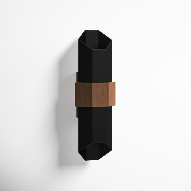 Betton Aluminum LED Wall Light, 12 W, 20.5" H x 6.75" W x 5" D, Matte Black