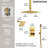 Ceiling Mount 12" High-Pressure Rainfall Shower Faucet, Dual Rainfall Shower Head System with Thermostatic Valve-79242912