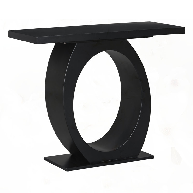 Stylish Modern Console Table with Egg-Shaped Base, Black