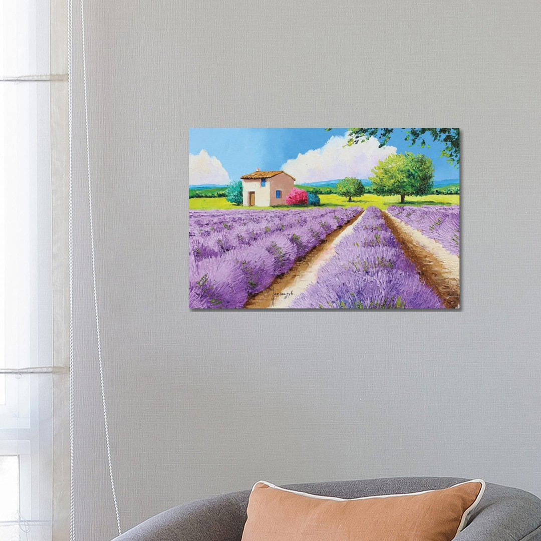 Haus mit blauen Fensterläden in der Provence von Jean-Marc Janiaczyk - Leinwand ohne Rahmen Giclée auf Leinwand