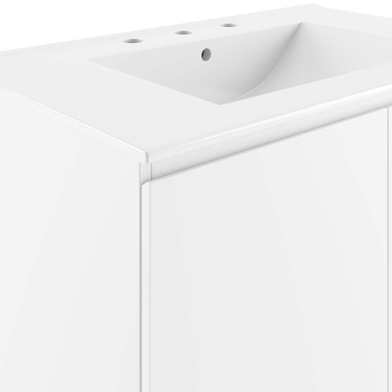 Ensemble de meuble-lavabo mural Bryn, Blanc, Blanc