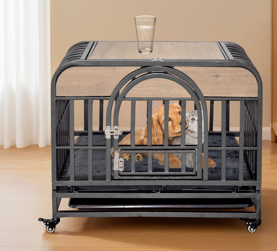 Fresh Look at 17 Stories Furniture Style Dog Crate With Removable Trays And