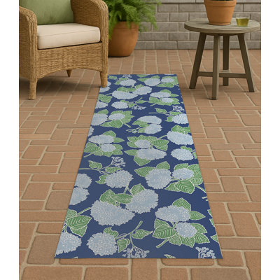 Hydrangea Non Slip Outdoor Rug