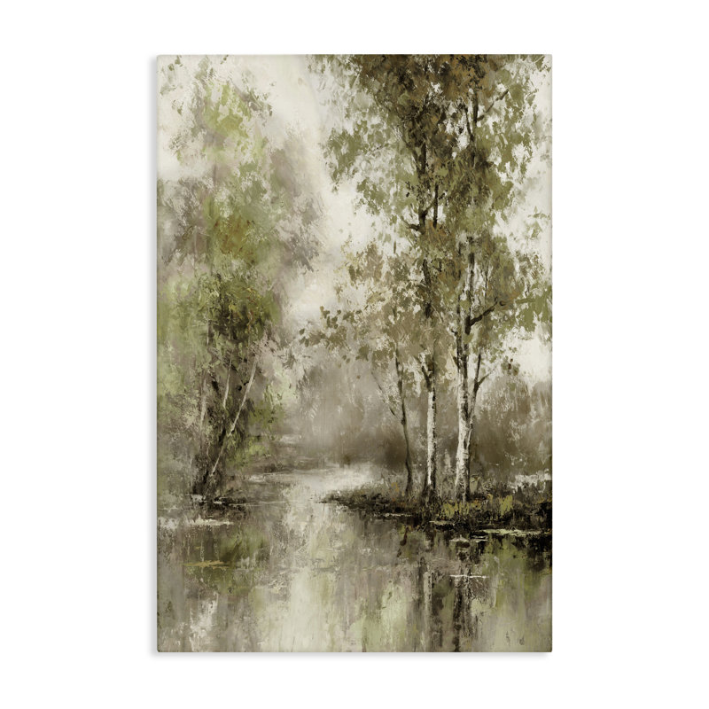 Toile de la rivière Spring Forest, conception de T.C. Chiu, H 24 po x l 16 po