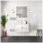 Meuble-lavabo polyvalent 36 po X P 22 po , Comptoir en quartz blanc, ensemble de robinets et Miroir à DEL-595295814
