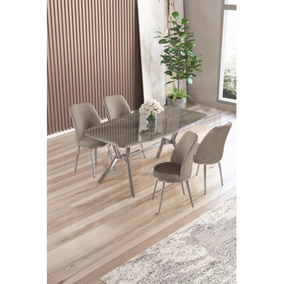 Ensemble de table et chaises de salle à manger (5 pièces)