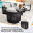 Modern Rope Woven Patio Sofa Set of 4 with Aluminum Frame and Wood Grain; Weather-Resistant Outdoor Conversation Set for Pool and Garden