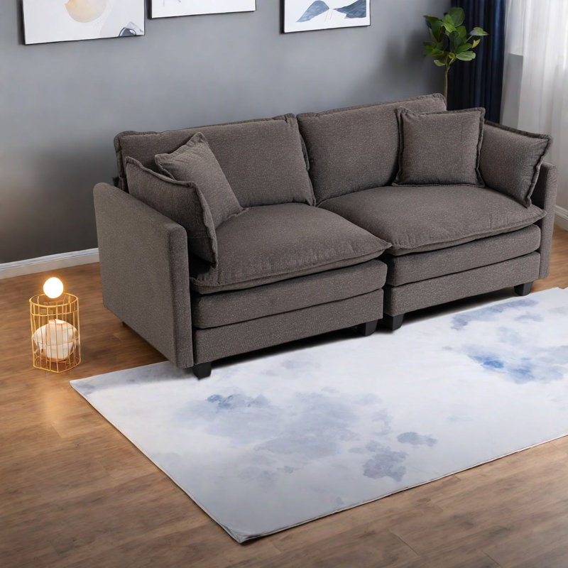 Canapé modulaire en chenille peu encombrant, idéal pour le salon et les appartements