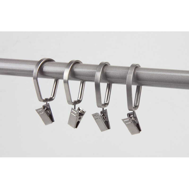 Hojovice Steel Curtain Rings, 1" Diameter, Satin Nickel