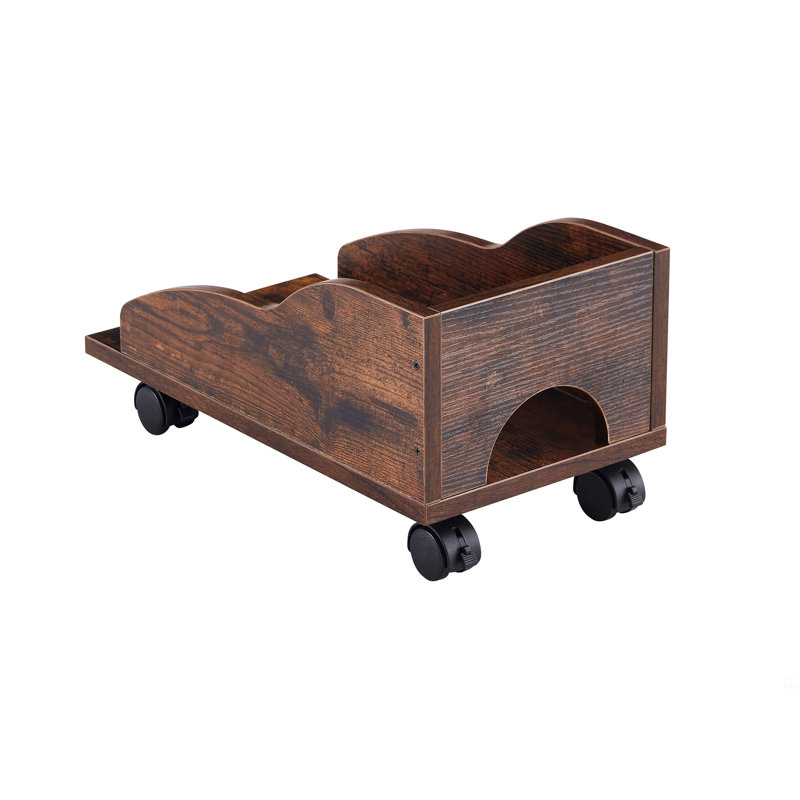 Bureau d'ordinateur en bois massif, table de bureau avec poire PC, tablettes de rangement et classeur
