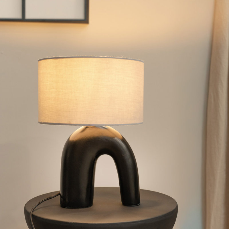 Ceramic Table Lamp, Grey