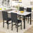 5-Piece Dining Table Set with 4 Velvet Uphosltered Dining Chairs, Rectangular  Faux Marble Kitchen Table Set, Modern Dining Table and Chairs Set for Kitchen, Dining Room,  Space-Saving-1302089286