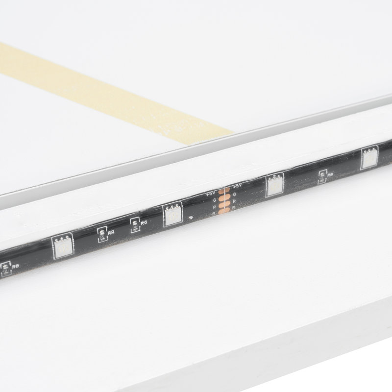 Lit escamotable horizontal moderne avec prises de courant éclairées, Lit simple, White