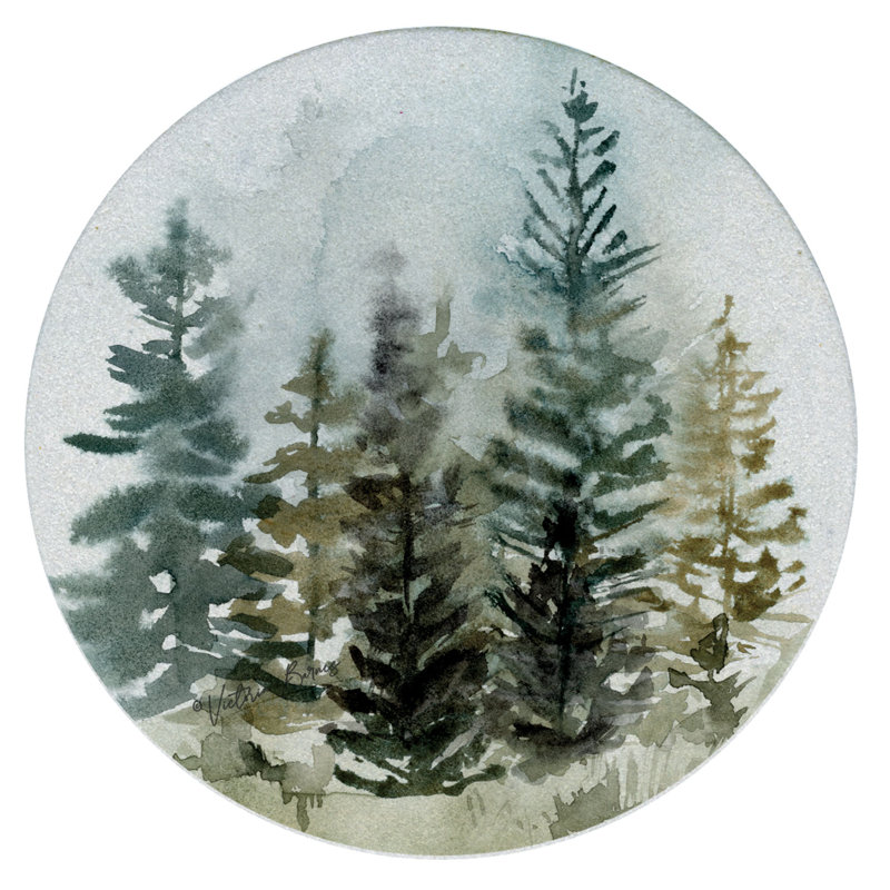 Ensemble de 4 sous-verres ronds en grès naturel Lark Manor ™