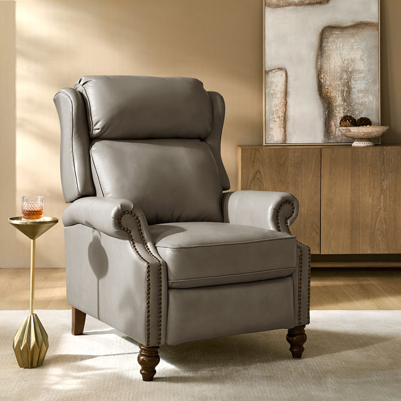 Fauteuil inclinable manuel Ambrosane, Cuir véritable colombe