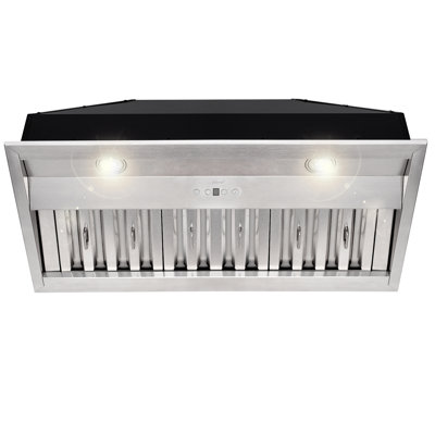 Akicon 34.4 " W Stainless Steel 600 CFM Ducted (Vented) Insert Range Hood with Baffle and Charcoal Filter