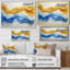 «Blue Yellow Dream Lines I - vagues côtières», art mural-859845747-859846536-859845748