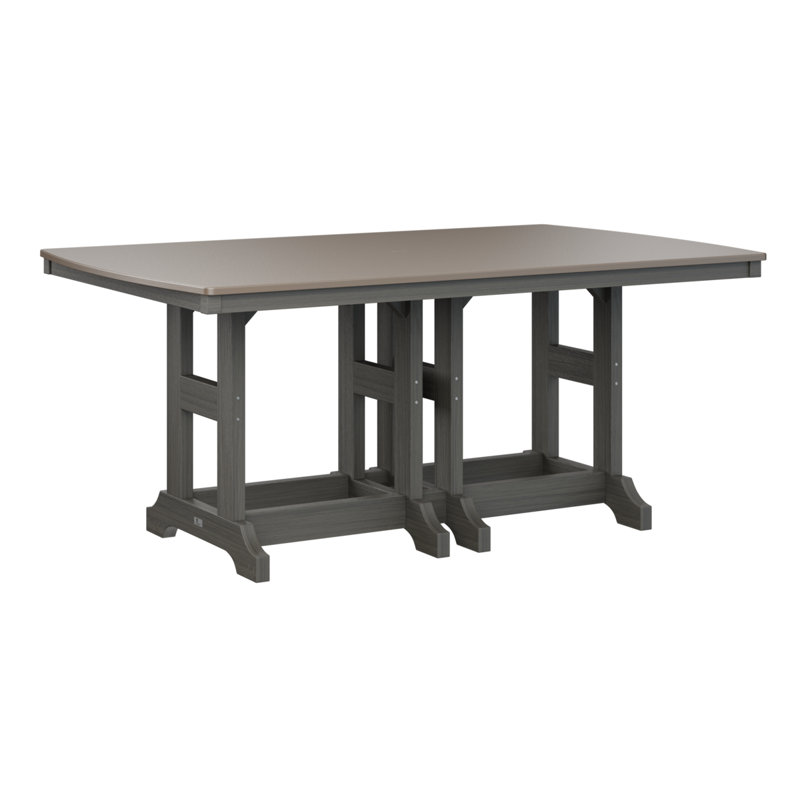 Berlin Gardens Garden Classic Rectangular Bar Table, Coastal Gray, Hammered Top Bronze, 39.5" H x 72" W x 44" D