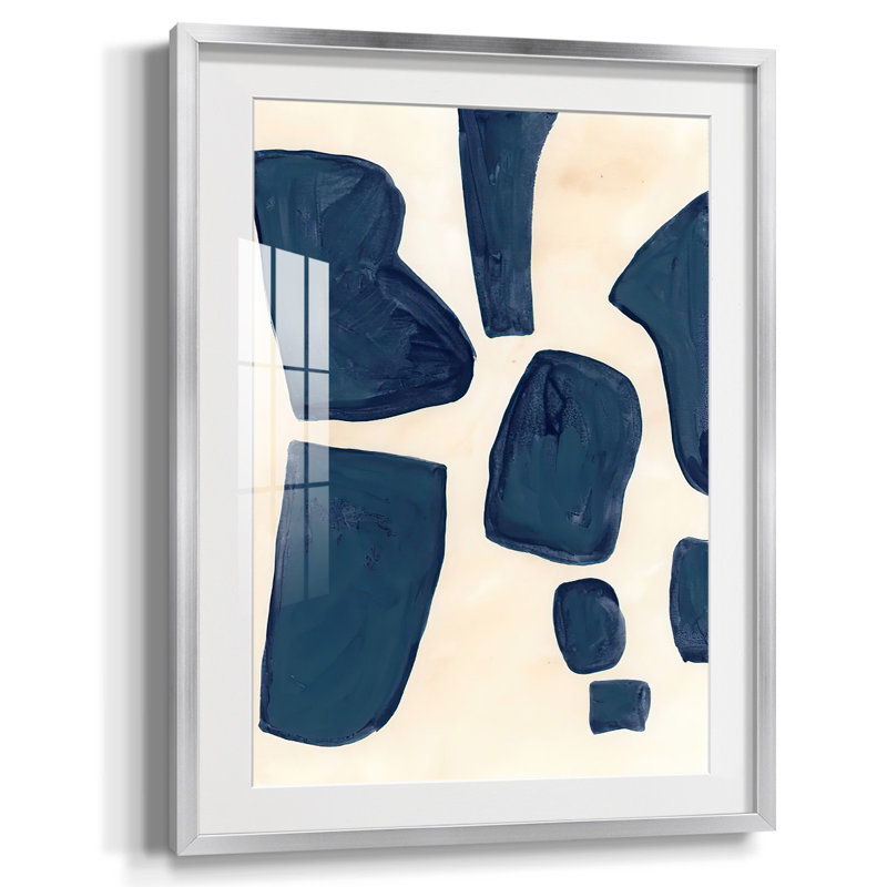 «Blue P pièces I», impression sur papier, Encadrement argenté