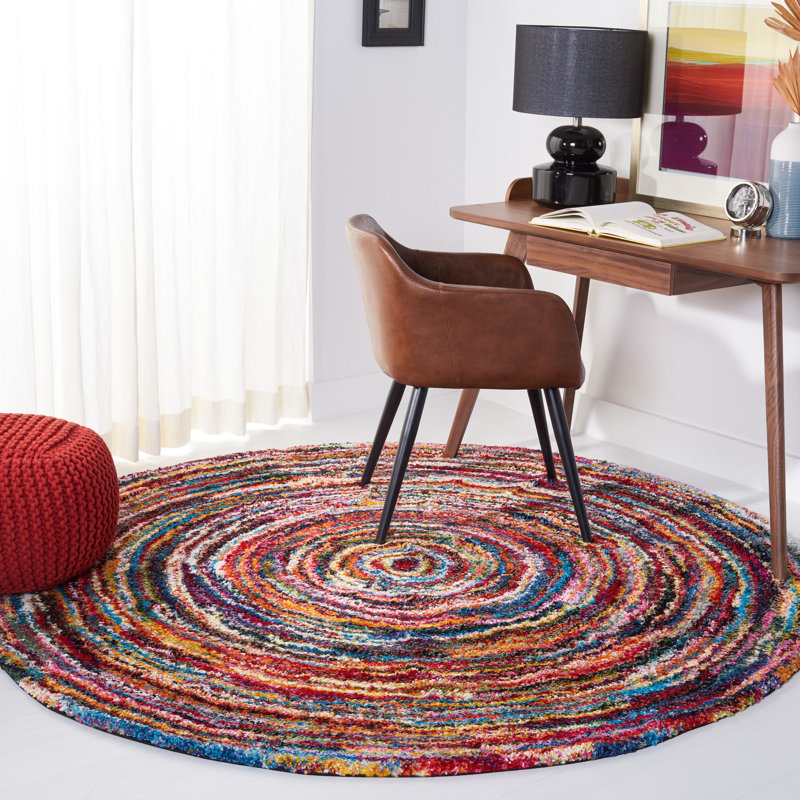 Gleno Performance Abstract Rug, Round 6'7"