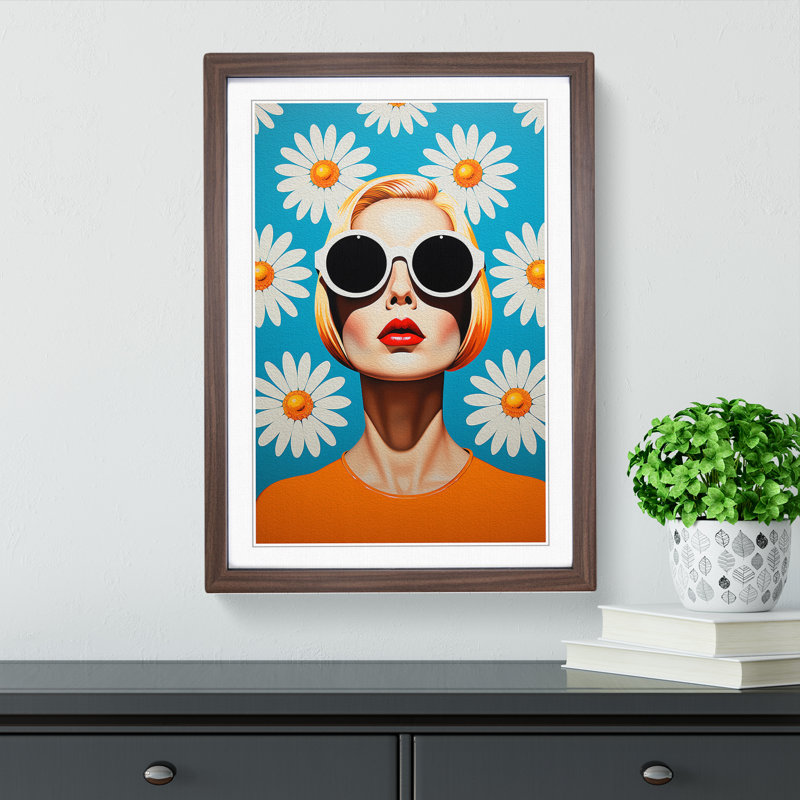 Single Picture Frame Print on Wood, 34cm H x 25cm W, Walnut Framed