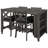 Rustic Farmhouse Dining Table Set With Chairs, Solid Wood, Gray
